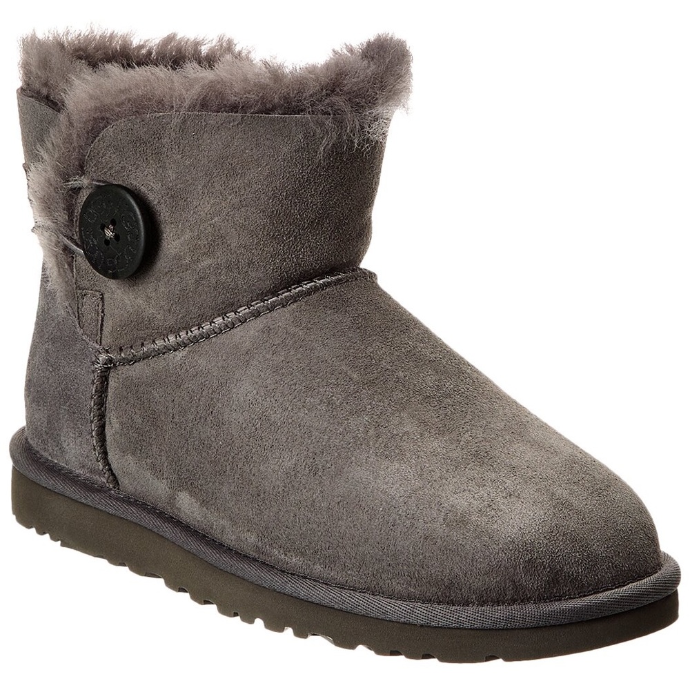 UGG Gray Suede Button Boots